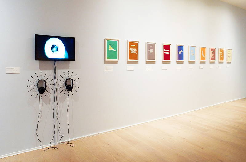 Katalin Ladik, Ausgewählte Volkslieder (Selected Folk Songs), 1973-1975, installation view, 10 framed collages on paper. Courtesy of Kontakt. The Art Collection of Erste Group and ERSTE Foundation, photo by Steve White